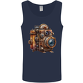 Steampunk Camera Photographer Photography Mens Vest Tank Top Navy Blue