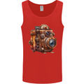 Steampunk Camera Photographer Photography Mens Vest Tank Top Red
