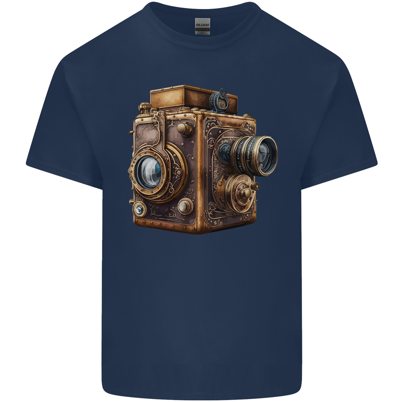Steampunk Camera Photography Photographer Kids T-Shirt Childrens Navy Blue