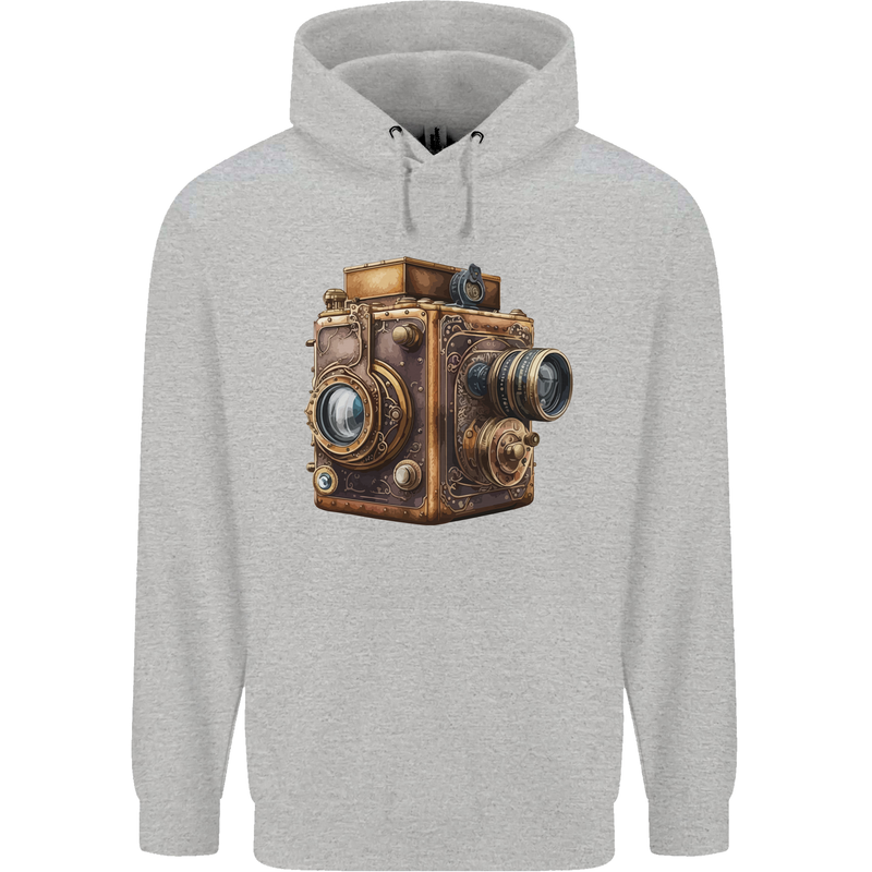 Steampunk Camera Photography Photographer Mens 80% Cotton Hoodie Sports Grey