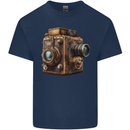 Steampunk Camera Photography Photographer Mens Cotton T-Shirt Tee Top Navy Blue