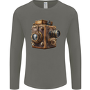 Steampunk Camera Photography Photographer Mens Long Sleeve T-Shirt Charcoal