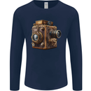 Steampunk Camera Photography Photographer Mens Long Sleeve T-Shirt Navy Blue