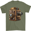 Steampunk Camera Photography Photographer Mens T-Shirt 100% Cotton Military Green