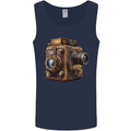 Steampunk Camera Photography Photographer Mens Vest Tank Top Navy Blue