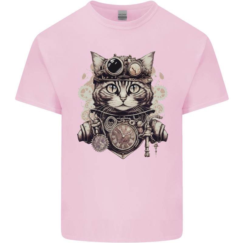 Steampunk Cat Kids T-Shirt Childrens Light Pink