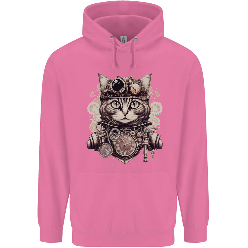 Steampunk Cat Mens 80% Cotton Hoodie Azelea