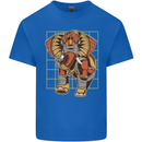 Steampunk Elephant Mens Cotton T-Shirt Tee Top Royal Blue