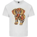 Steampunk Elephant Mens Cotton T-Shirt Tee Top White