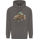 Steampunk Fish 1 Mens 80% Cotton Hoodie Charcoal