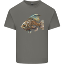 Steampunk Fish 1 Mens Cotton T-Shirt Tee Top Charcoal