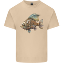 Steampunk Fish 1 Mens Cotton T-Shirt Tee Top Sand