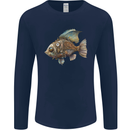 Steampunk Fish 1 Mens Long Sleeve T-Shirt Navy Blue