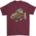 Steampunk Fish 1 Mens T-Shirt 100% Cotton Maroon