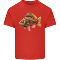 Steampunk Fish 2 Kids T-Shirt Childrens Red