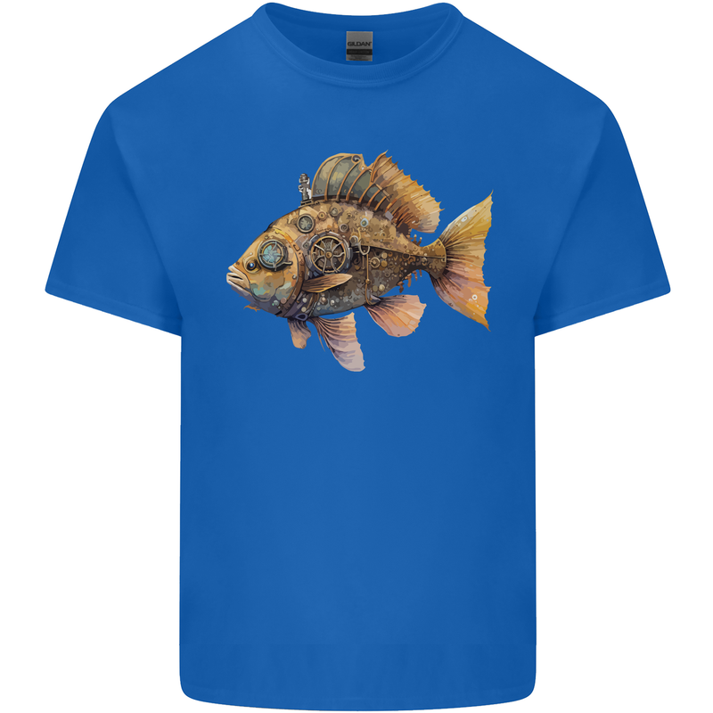 Steampunk Fish 2 Kids T-Shirt Childrens Royal Blue