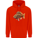 Steampunk Fish 2 Mens 80% Cotton Hoodie Bright Red