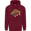 Steampunk Fish 2 Mens 80% Cotton Hoodie Maroon