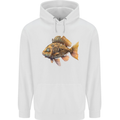 Steampunk Fish 2 Mens 80% Cotton Hoodie White