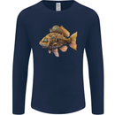 Steampunk Fish 2 Mens Long Sleeve T-Shirt Navy Blue