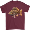 Steampunk Fish 2 Mens T-Shirt 100% Cotton Maroon