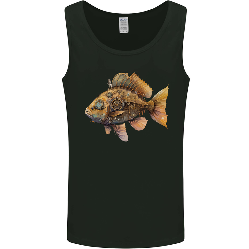 Steampunk Fish 2 Mens Vest Tank Top Black