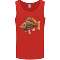 Steampunk Fish 2 Mens Vest Tank Top Red