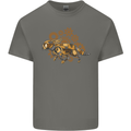 Steampunk Fox Mens Cotton T-Shirt Tee Top Charcoal