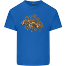 Steampunk Fox Mens Cotton T-Shirt Tee Top Royal Blue