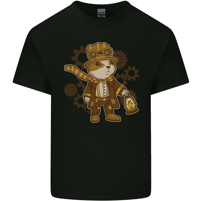 Steampunk Hamster Mens Cotton T-Shirt Tee Top Black