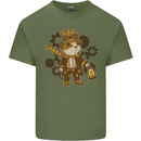 Steampunk Hamster Mens Cotton T-Shirt Tee Top Military Green