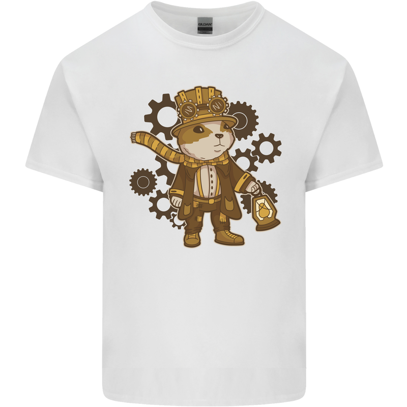 Steampunk Hamster Mens Cotton T-Shirt Tee Top White