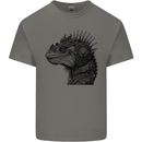 Steampunk Iguana Mens Cotton T-Shirt Tee Top Charcoal