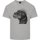 Steampunk Iguana Mens Cotton T-Shirt Tee Top Sports Grey