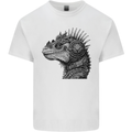 Steampunk Iguana Mens Cotton T-Shirt Tee Top White