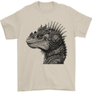 Steampunk Iguana Mens T-Shirt 100% Cotton Sand