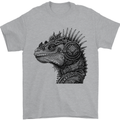 Steampunk Iguana Mens T-Shirt 100% Cotton Sports Grey