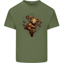 Steampunk Koala Bear Mens Cotton T-Shirt Tee Top Military Green