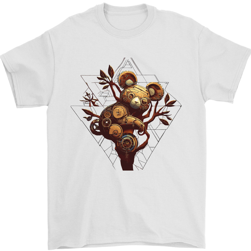 Steampunk Koala Bear Mens T-Shirt 100% Cotton White