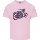 Steampunk Motorbike Motorcycle Biker Kids T-Shirt Childrens Light Pink