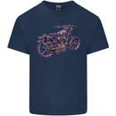 Steampunk Motorbike Motorcycle Biker Kids T-Shirt Childrens Navy Blue