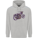 Steampunk Motorbike Motorcycle Biker Mens 80% Cotton Hoodie Sports Grey