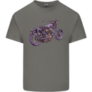 Steampunk Motorbike Motorcycle Biker Mens Cotton T-Shirt Tee Top Charcoal