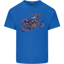 Steampunk Motorbike Motorcycle Biker Mens Cotton T-Shirt Tee Top Royal Blue