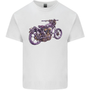 Steampunk Motorbike Motorcycle Biker Mens Cotton T-Shirt Tee Top White