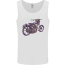 Steampunk Motorbike Motorcycle Biker Mens Vest Tank Top White