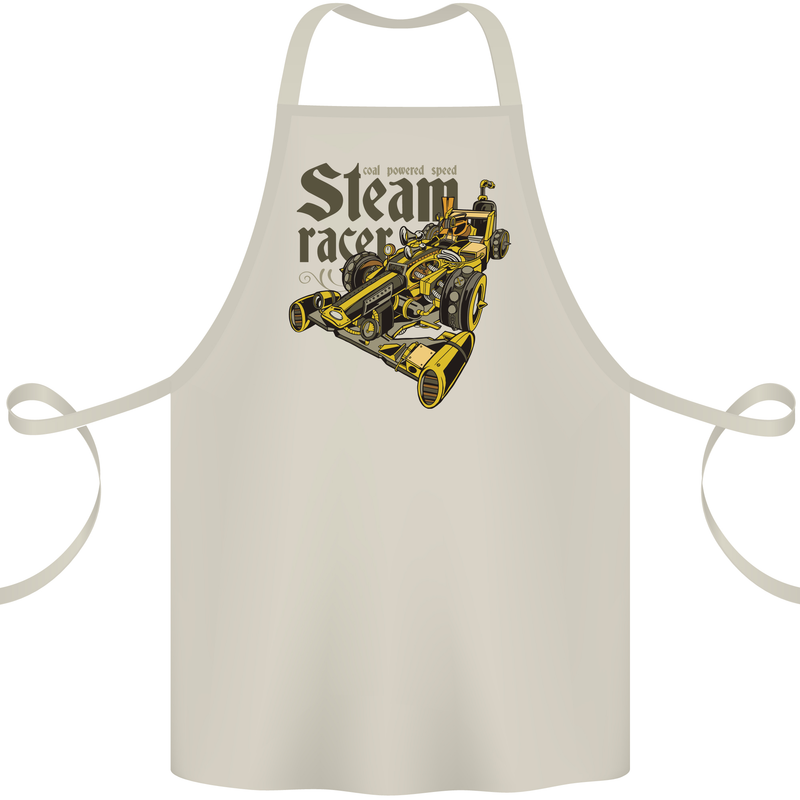 Steampunk Motorsports Racing Car Cotton Apron 100% Organic Natural