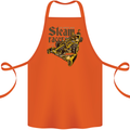Steampunk Motorsports Racing Car Cotton Apron 100% Organic Orange