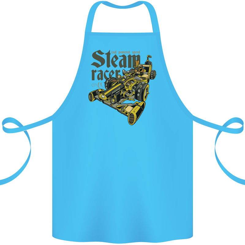 Steampunk Motorsports Racing Car Cotton Apron 100% Organic Turquoise