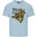 Steampunk Motorsports Racing Car Mens Cotton T-Shirt Tee Top Light Blue